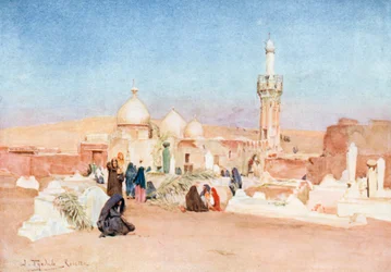 Begraafplaats bij Rosetta (kleurenlitho)