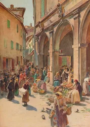 De Markt in Montepulciano, ca. 1900, 1913