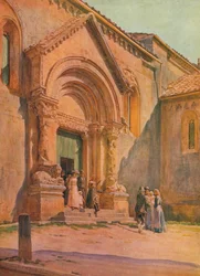 De veranda van de Pieve in San Quirico D