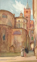 De Romaanse kerk in Albenga, ca. 1910, 1912