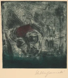 Buste van een Vermoeide Man (Zelfportret), 1922