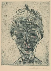 Borstbeeld van een Jonge Man, Zelfportret Knabenkopf, Selbstporträt, 1922-1923