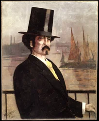 Portret van Whistler aan de Theems