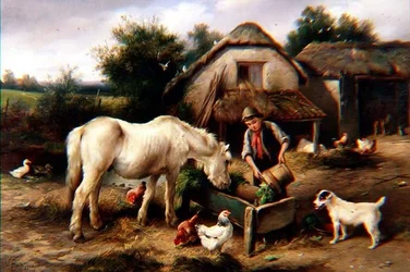 Een boerenerf in Devonshire