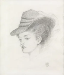 Emily Renshaw, de vrouw van de kunstenaar