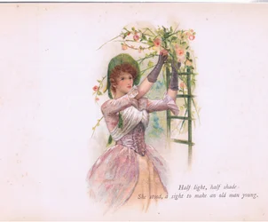 Half licht, half schaduw, illustratie uit Tennyson Pictures gepubliceerd door E P Dutton & Co, ca. 1900