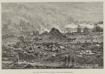 De burgeroorlog in Chili, Iquique, na het bombardement