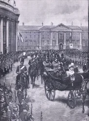 Het bezoek van de Hertog en Hertogin van York aan Dublin, illustratie uit Cassells Geschiedenis van Engeland, 1900s
