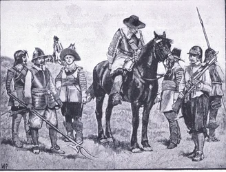 Typen van Cromwelliaanse soldaten, illustratie uit The History of the British People