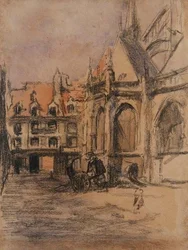 Rue Sainte Catherine en de oude arcades, Dieppe, c.1900