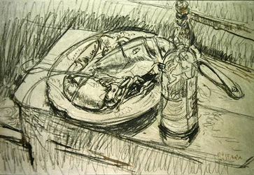 Stilleven met kreeft