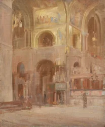 Studie voor het interieur van San Marco, Venetië