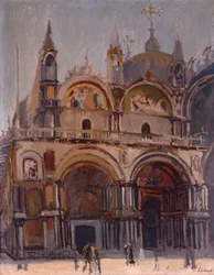 Gezicht op het San Marcoplein en de Basiliek, ca. 1901 (olieverf op doek)
