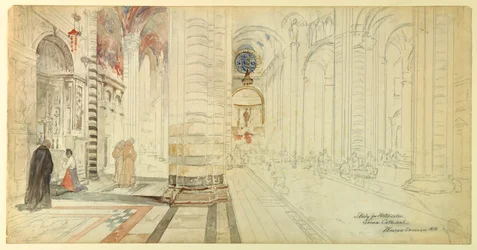 Studie voor aquarel, Kathedraal van Siena
