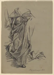 Studie van draperie