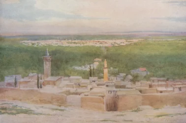 Damascus vanuit Salahiyeh: Zonsondergang over de Stad