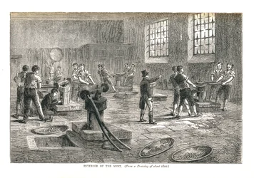 Het Interieur van de Munt, naar een tekening van ca. 1800, 1878