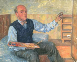 Zelfportret met palet en penseel