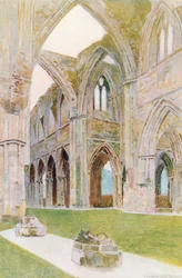 Tintern Abbey: Interieur (kleurenlitho)
