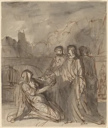 Compositie met vier figuren (recto en verso)