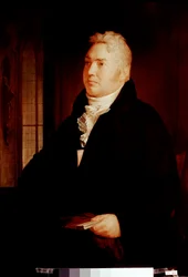 Portret van Samuel Taylor Coleridge (1772 - 1834) Engelse dichter criticus en filosoof Schilderij toegeschreven aan Washington Allston (1779-1843) 19e eeuw Londen, National Portrait Gallery