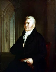 Portret van Samuel Taylor Coleridge (1772 - 1834). Schilderij toegeschreven aan Washington Allston (1779 - 1843)