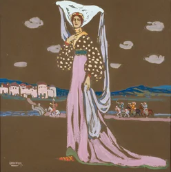 De nacht (wandelende dame)