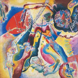 Schilderij met rode vlek