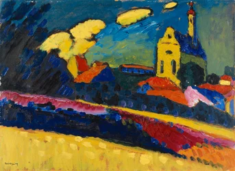 Studie voor Murnau - Landschap met kerk, 1909