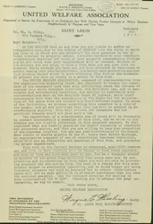 Brief van Wayne E. Wheeling, United Welfare Association, aan Beste Buur, 5 februari 1915