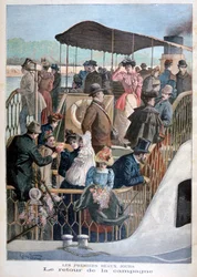 Parijzenaars die terugkeren van het platteland per boot, 1894