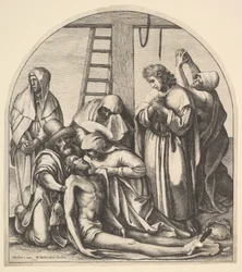 Afdaling van het kruis (naar Holbein)