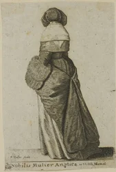 Engelse Adellijke Vrouw in Winterkleding