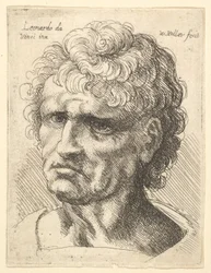 Hoofd van een man met serieuze uitdrukking, 1625-77