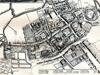 Hollars plan van Oxford, c1643