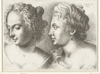 Hoofden van twee jonge vrouwen