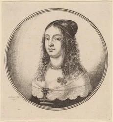 Dame met linten in krullen