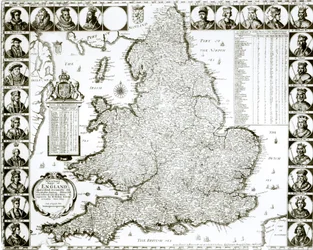 Kaart van Engeland en Wales