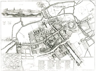 Kaart van Oxford, 1643