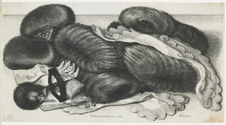 Moffen en kledingstukken op een tafel, 1647