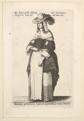 Mulier primaria Antuerpiensis, in ornatus domestica Gentlewoman van Antwerpen in huiselijke..., 1625-77