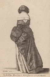 Nobele Engelse vrouw in winterkleding, 1643