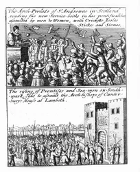De aartsbisschop van St Andrews predikt in Schotland; opstand van leerlingen en zeelieden bij Lambeth Palace