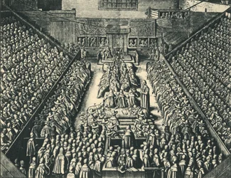 Het proces van de Graaf van Strafford in Westminster Hall, 1641, 1947