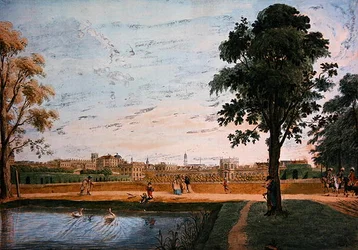 Uitzicht op de Oranjerie, voor de Friedrichsthore bij Kassel