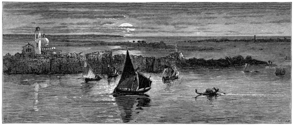 Uitzicht op zee vanuit Venetië, 19e eeuw