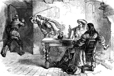 Het gevecht in de Ship Tavern, 17e eeuw ca. 1880