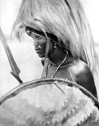 Een Masai krijger, Afrika, 1936