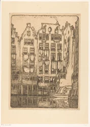 Grachtenhuizen aan de Sint-Olofssteeg in Amsterdam