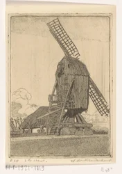 Korenmolen met twee wieken bij Bennekom